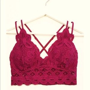 Wine Lace Bralette NWT